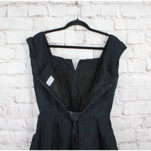 Vintage 1950s Bernetti New York Lace Panels Back Zip Cocktail Dress Elegant - Picture 6 of 8